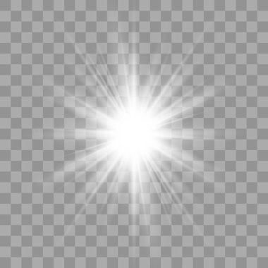 Beyaz parıltı ışık efekti.