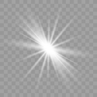 Beyaz parıltı ışık efekti.