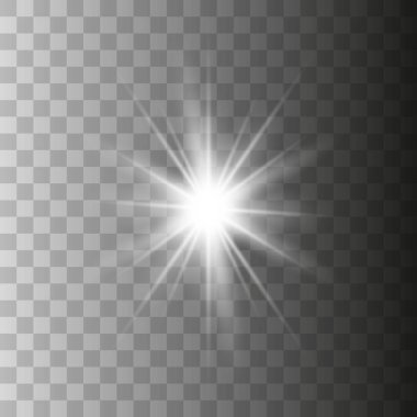 Beyaz parıltı ışık efekti.