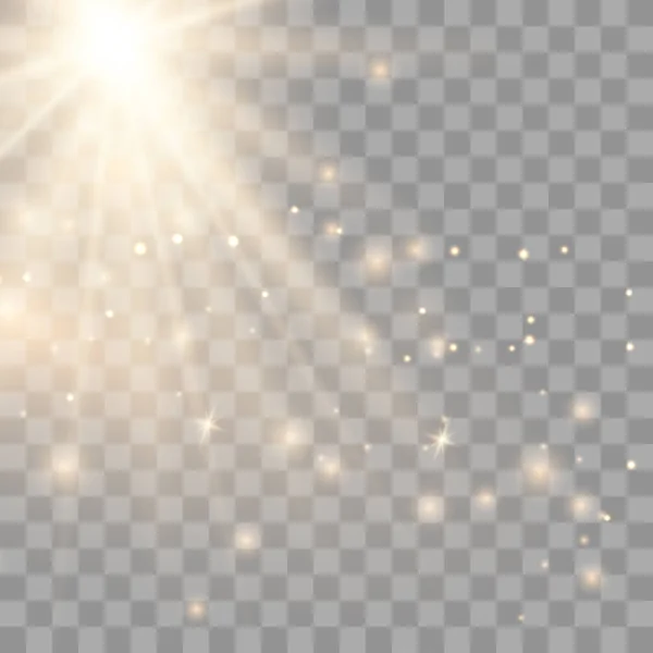 Vektor transparentes Gold Sonnenlicht — Stockvektor