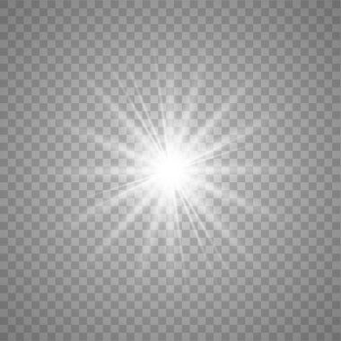 Beyaz parıltı ışık efekti.