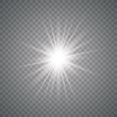 Beyaz parıltı ışık efekti.