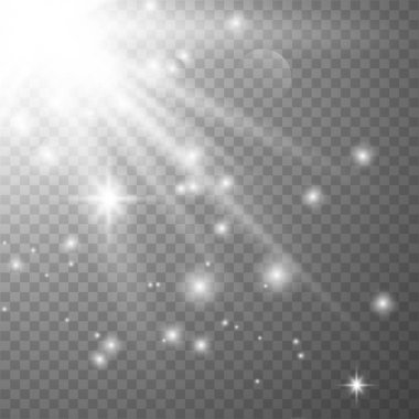 Vektör şeffaf beyaz güneş ışığı 