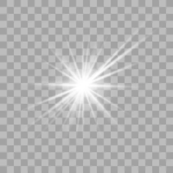 白い美しい光が爆発する — ストックベクタ