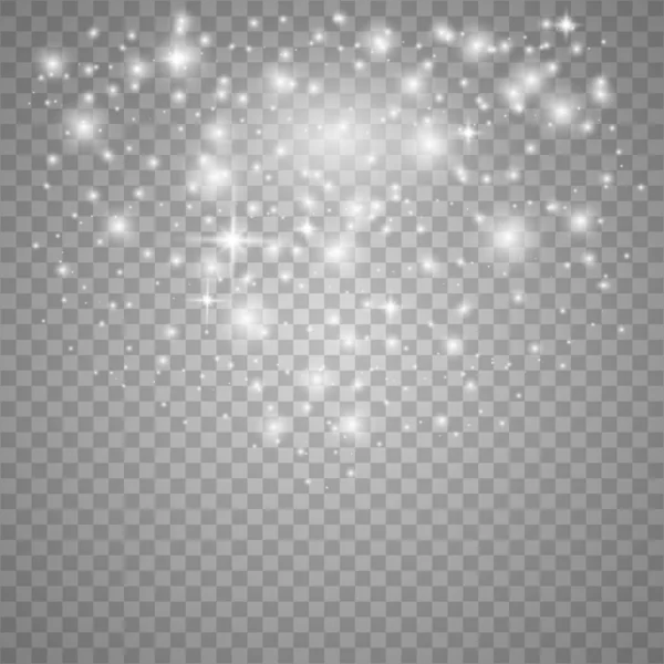 Bílé jiskry a zlaté hvězdy — Stockový vektor