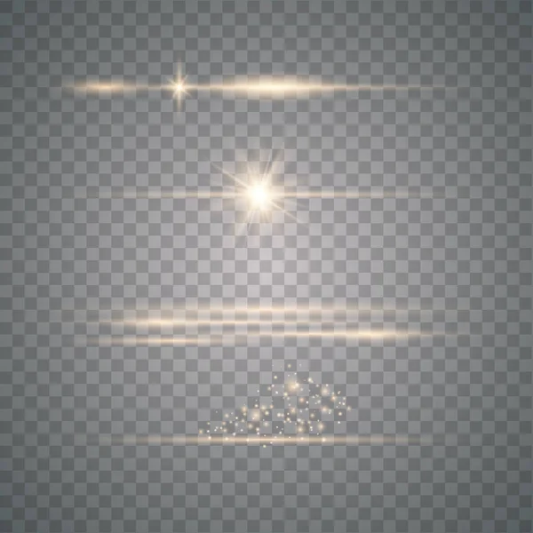 Lentille réaliste Éléments lumineux — Image vectorielle