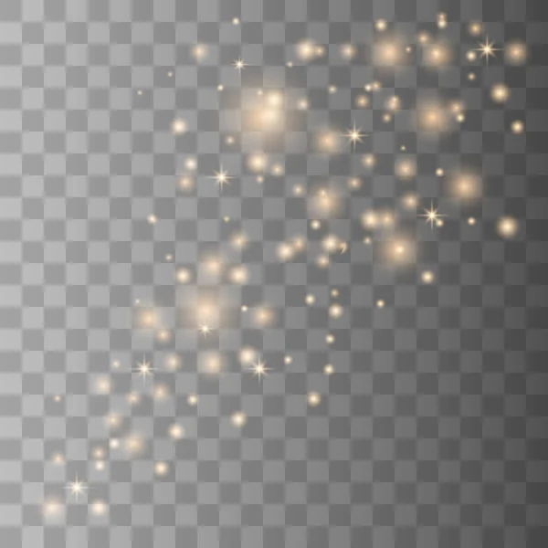 Золотий блискучий зоряний пиловий слід — стоковий вектор