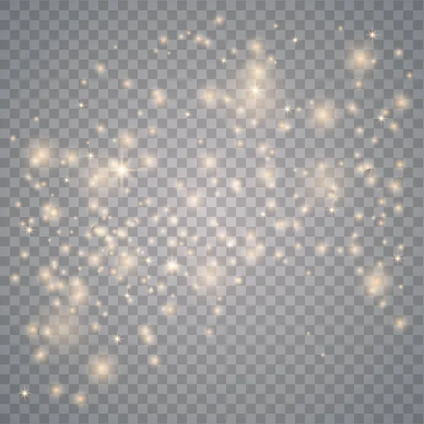Bílé jiskry a zlaté hvězdy — Stockový vektor