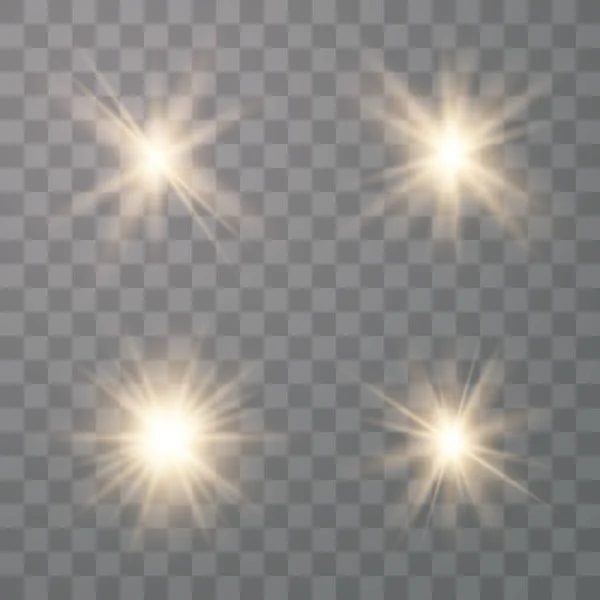 Conjunto de luces brillantes efecto . — Archivo Imágenes Vectoriales