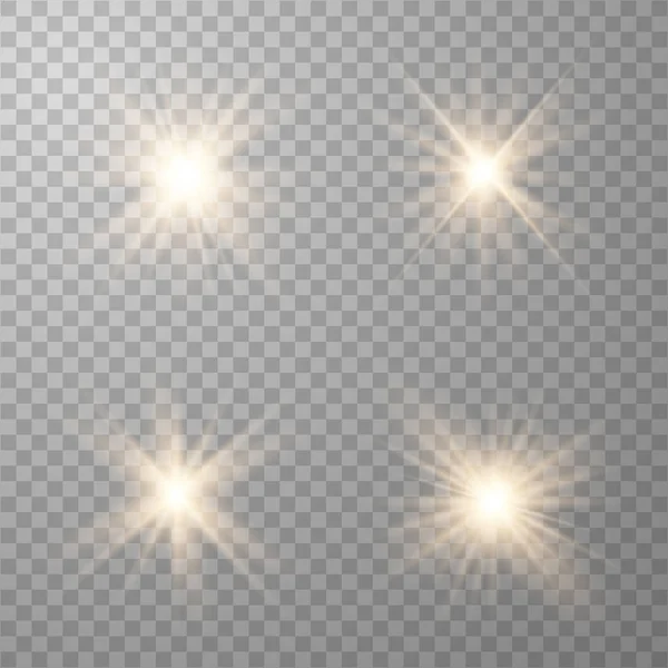 Conjunto de luces brillantes efecto . — Vector de stock