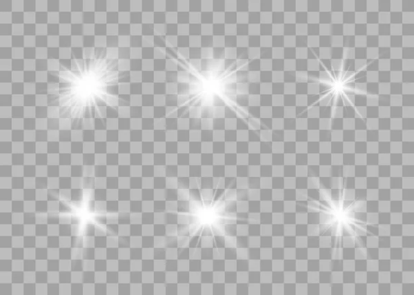 Conjunto de luces de brillo efecto — Archivo Imágenes Vectoriales