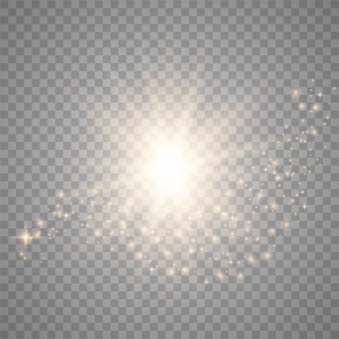 Altın parlaklık ışık efekti.