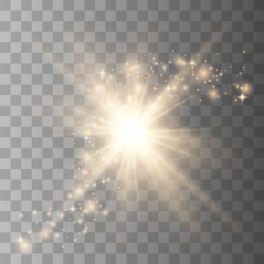 Altın parlaklık ışık efekti.