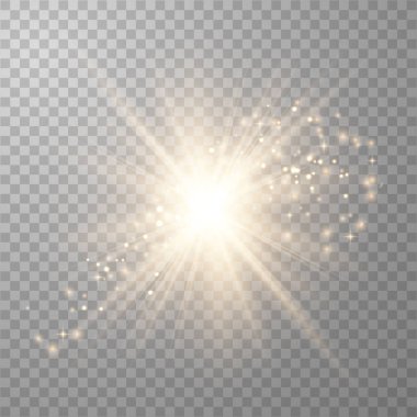 Altın parlaklık ışık efekti.