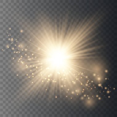 Altın parlaklık ışık efekti.