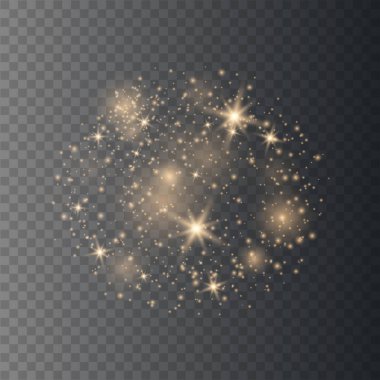 Parlak sihirli toz parçacıkları. 