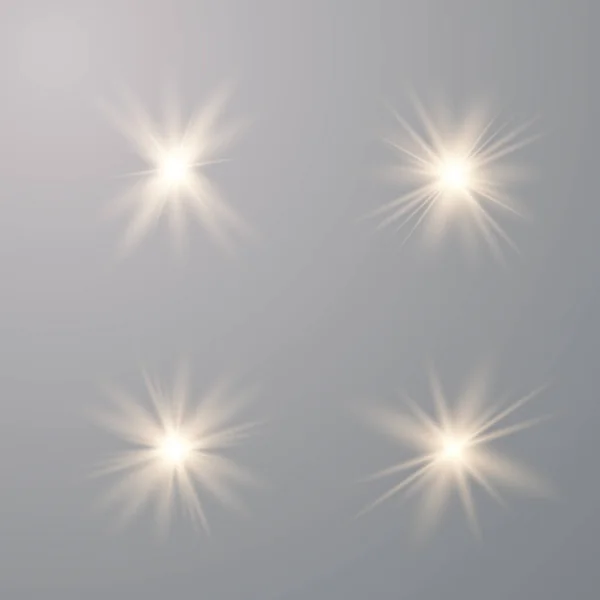 Set di effetto luce bagliore . — Vettoriale Stock