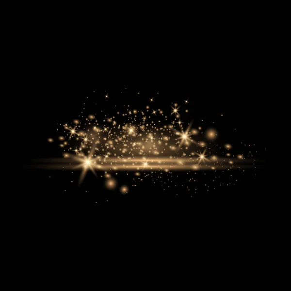 尘土火花和金色的星星 — 图库矢量图片