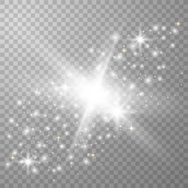 Luz blanca brillante explota — Vector de stock