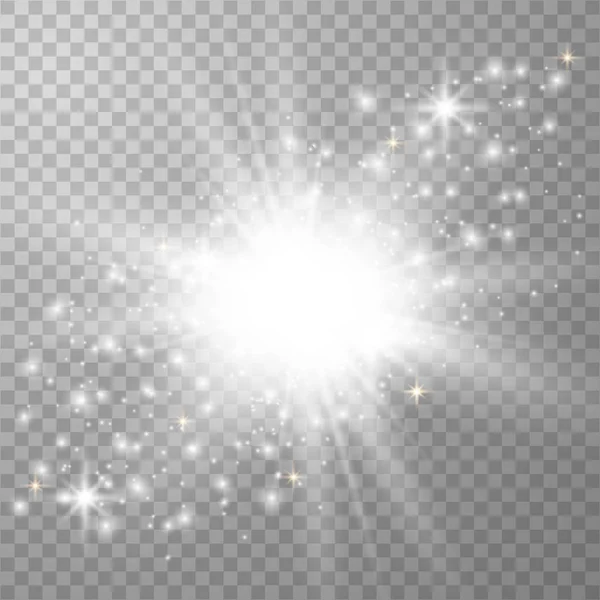 Luz blanca brillante explota — Vector de stock