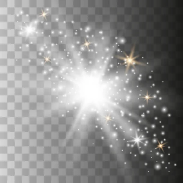 Luz blanca brillante explota — Vector de stock