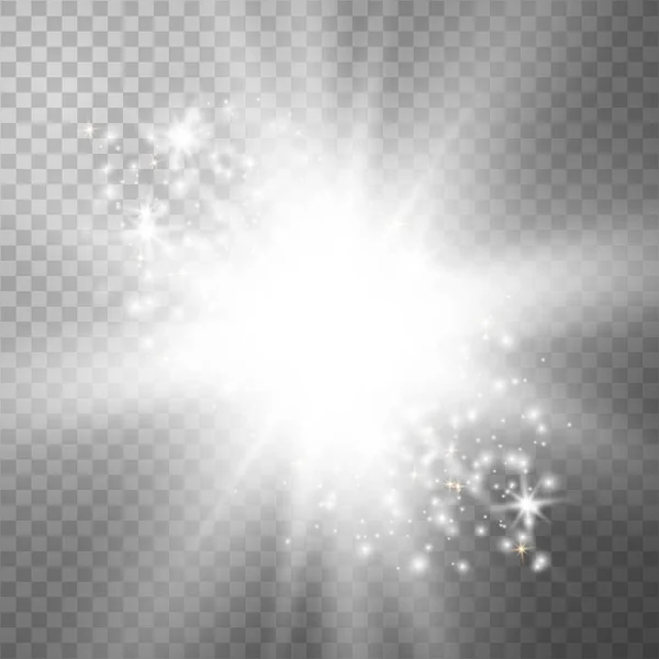 Luz blanca brillante explota — Vector de stock