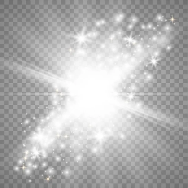 白い光る光が爆発する — ストックベクタ