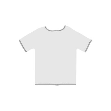 Beyaz arkaplanda beyaz t-shirt simgesi.
