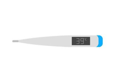 Ölçüm için vektör selsius elektronik medikal termometre. 39 derece ateş.