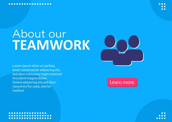Teamwork Landing Page Banner. Kann für Web-Banner, Infografik verwendet werden. — Stockvektor
