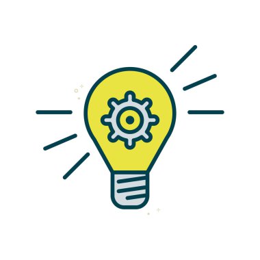 Vites fikri lamba vektör simgesi, iş açılışı