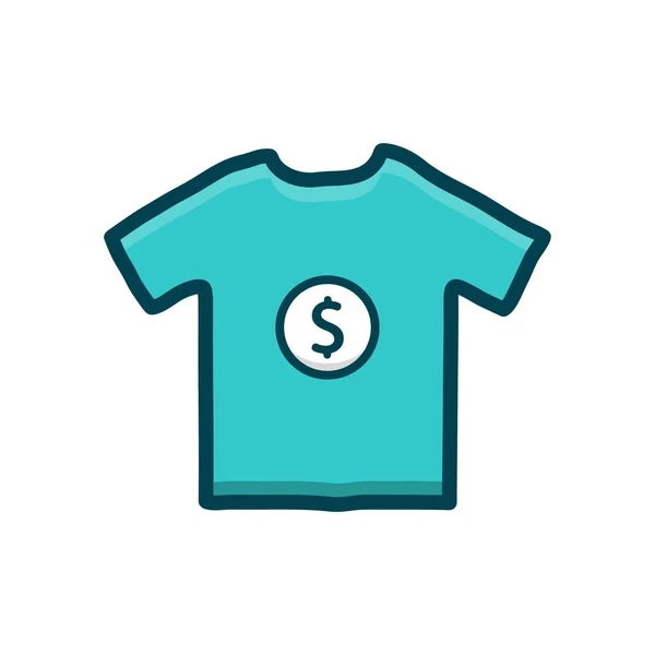 Dollar T-shirt Linear Icon, sign. Vector illustration. — Stock Vector