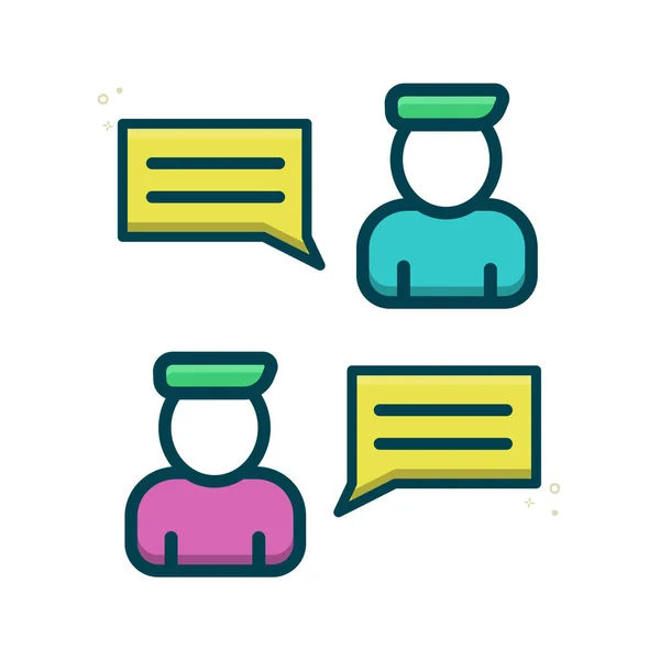 Two person interlocutors chat icon vector EPS — Stock Vector