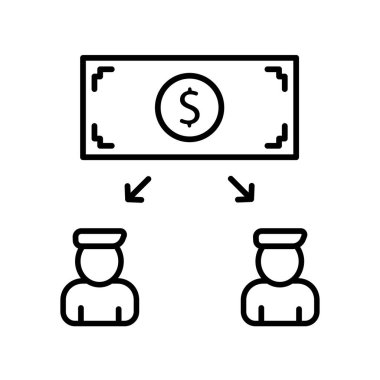 İşçiler maaş vektör simgesi stili resimleme. Yeni iş ana hatları sembol simgesi. EPS 10