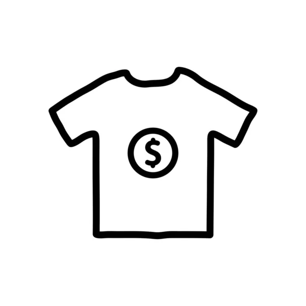 Dollar T-shirt icoon. Vectorillustratie. — Stockvector