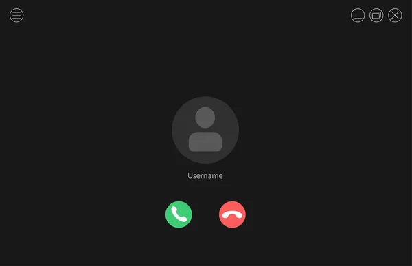 Düğmeli ekran şablonu. Video arayüzü. Çalışma alanının vektör sayfası. Sosyal iletişim başvurusu. Video konferansı. Video konferanslarının ve çevrimiçi toplantıların düzeni