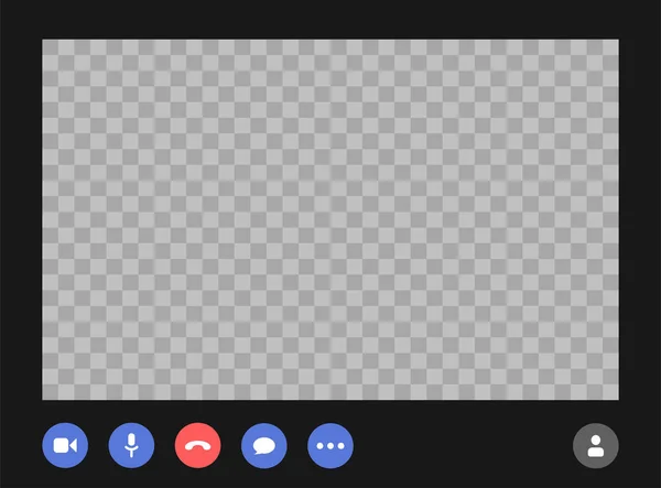 Video çağrısı kullanıcı arayüzü, görüntülü konferans aramaları pencere örtüsü — Stok Vektör