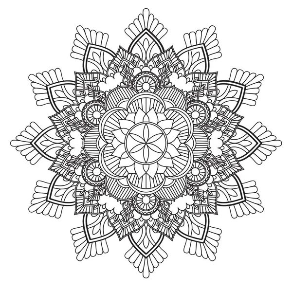 Mandala Padrões Intrincados Preto Branco Elemento Renda Geométrica Adequado Para — Fotografia de Stock