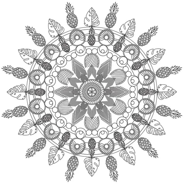 Mandala Intricate Patterns Black White Good Mood Flower Vintage Decorative — Stock Photo, Image