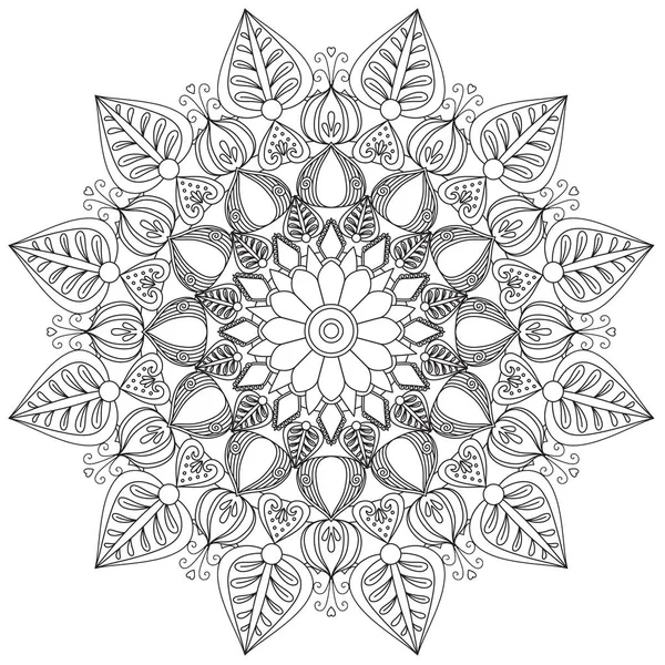 Mandala Intricate Patterns Black White Good Mood Flower Vintage Decorative — Stock Photo, Image