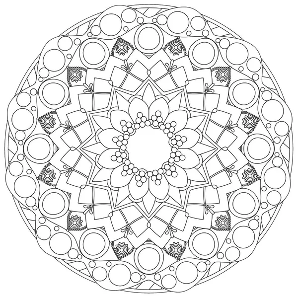 Mandala Bonyolult Minták Fekete Fehér Hangulatban Virág Szüreti Díszítő Elemek — Stock Fotó