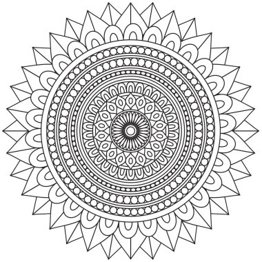Mandala karmaşık desenleri siyah ve beyaz. Çeşitli şeyler, etik tarzı, Osmanlı motifleri, Türk, kart veya davetiye tasarımları üzerinde baskı için uygun bir geometrik dantel öğesi Islam, Arapça, Indian