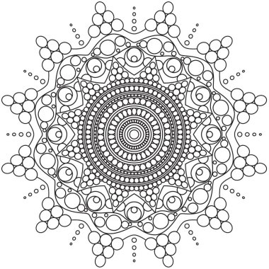 Mandala karmaşık desenleri siyah ve beyaz iyi bir ruh hali. Çiçek Vintage dekor elementleri Oriental. Yuvarlak süsleme, mandala, etnik dekoratif unsur, boho style, zentangle.
