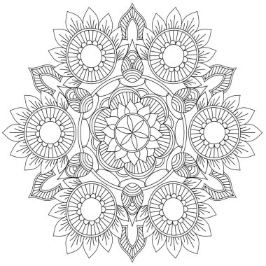 Mandala karmaşık desenleri siyah ve beyaz. El arka plan çekilmiş. Dekoratif retro afiş izole. Davet, tişört baskı, düğün kartı, scrapbooking. Dövme öğesi.