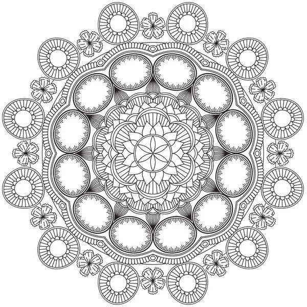 Mandala Motifs Complexes Noir Blanc Élément Géométrique Dentelle Adapté Pour — Photo