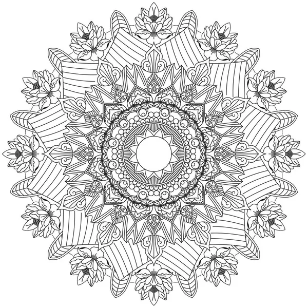 Mandala Motifs Complexes Noir Blanc Élément Géométrique Dentelle Adapté Pour — Photo