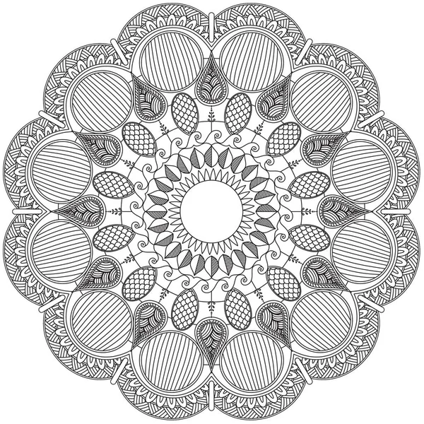 Mandala Modelli Intricati Bianco Nero Elemento Geometrico Pizzo Adatto Stampare — Foto Stock