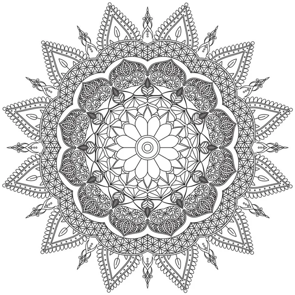 Mandala Ingewikkelde Patronen Zwart Wit Een Element Van Geometrische Lace — Stockfoto