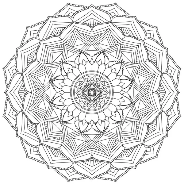 Mandala Modelli Intricati Bianco Nero Elemento Geometrico Pizzo Adatto Stampare — Foto Stock