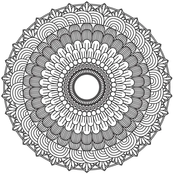 Mandala Modelli Intricati Bianco Nero Elemento Geometrico Pizzo Adatto Stampare — Foto Stock